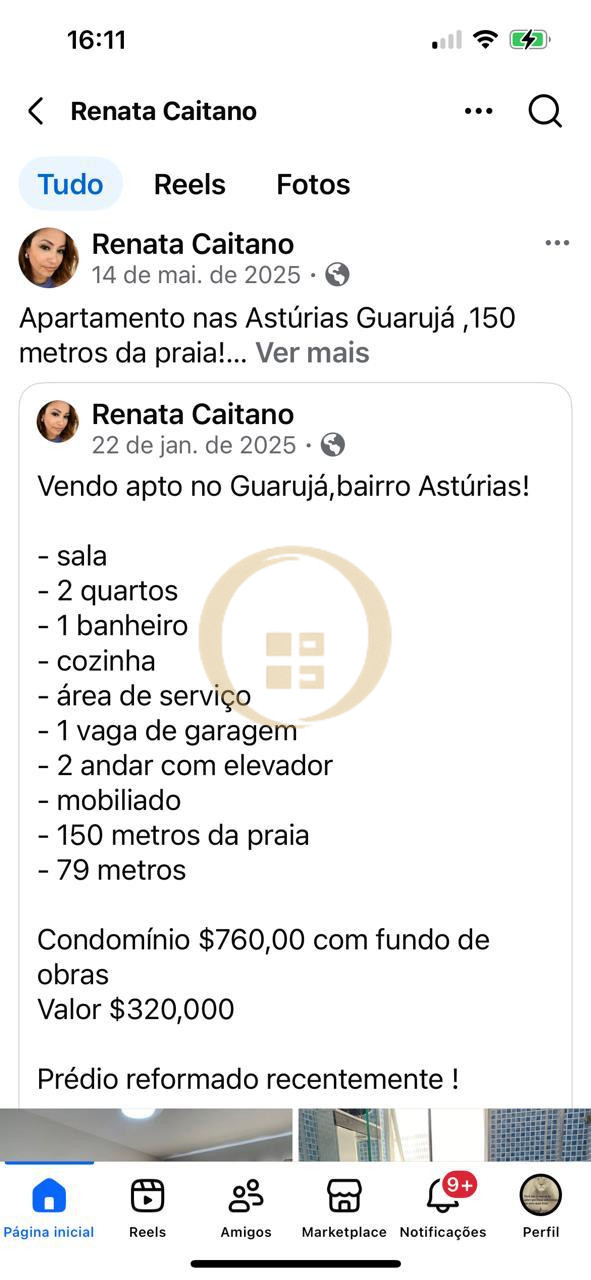 Apartamento na Praia das Astúrias, Guarujá - SP