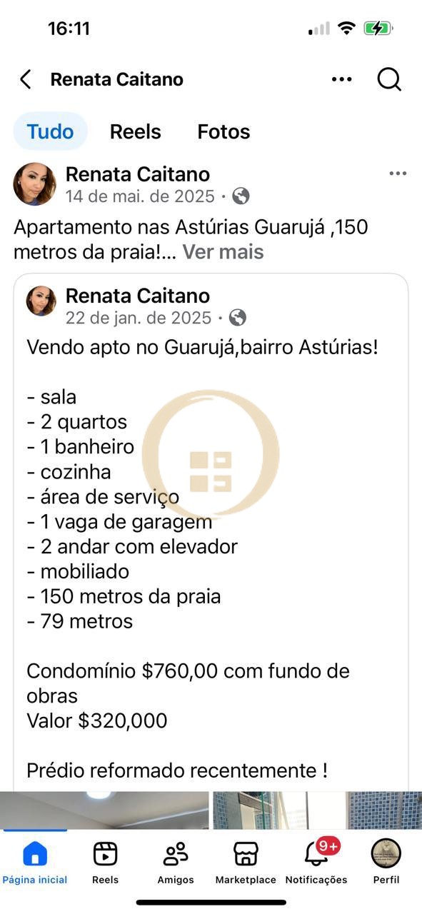 Apartamento na Praia das Astúrias, Guarujá - SP